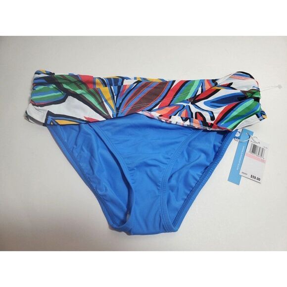 Bleu Rod Beattie Lush Life Leaf Print Skyline Sarong Bikini Bottoms Swimwear NWT - Picture 4 of 11